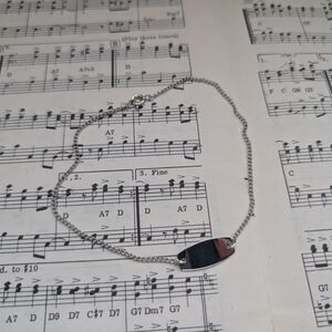 Chic Silver Bracelet with Black Accent